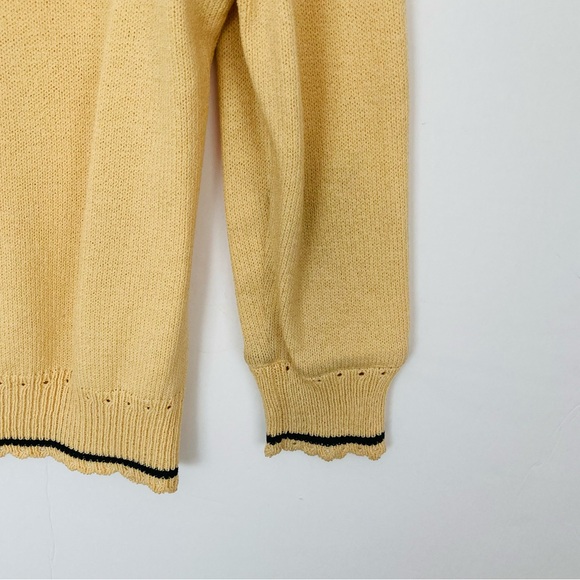 St. John Sport Cardigan Sweater Yellow Black Trim AS IS - Picture 13 of 15